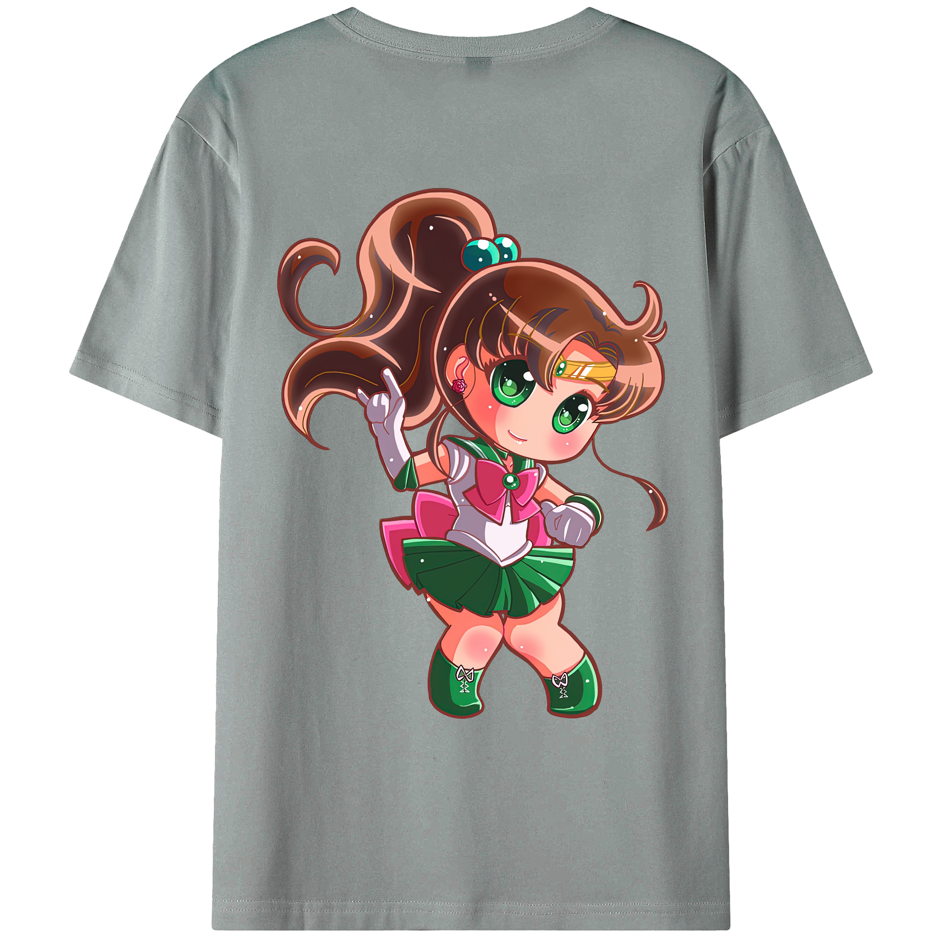 （画像用） 美少女戦士セーラームーン 木野 まこと きの まこと Sailor Moon Kino Makoto （セーラージュピター；Sailor Jupiter） 綿100％ メンズ半袖Tシャツ（バックプリント） 通気性